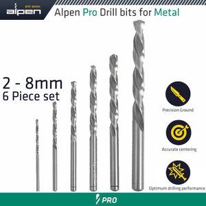Hss Pro Drill Bit Set 6 Piece 2 - 8mm 111806100